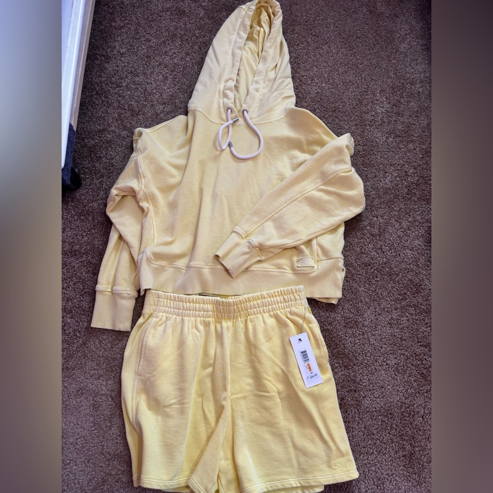 NWT DKNY Yellow Set M top S bottom